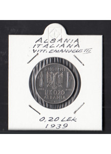 1939 - 0,20 Lek Albania Vittorio Emanuele III Occupazione Italiana Spl